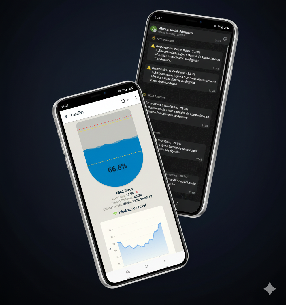 Painel de monitoramento EcoEfficient no celular